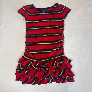 Ralph Lauren Red Striped Kids Dress